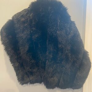 Black faux fur shawl